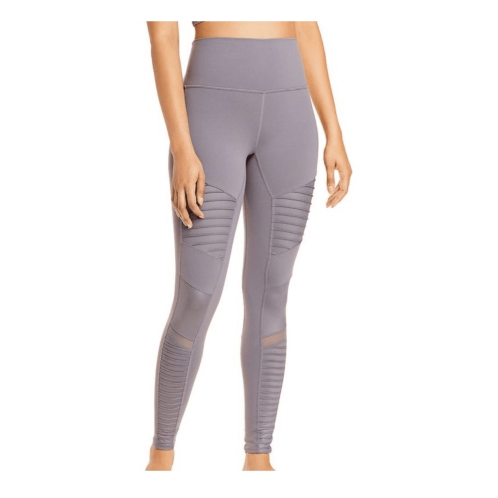 Alo Yoga High Waist Moto Leggings in Muted Purple Dusk Size M Pilates Running - Picture 2 of 7